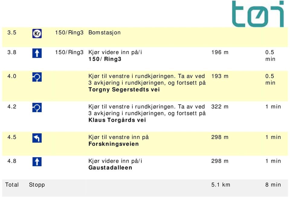 2 Kjør til venstre i rundkjøringen. Ta av ved Klaus Torgårds vei 322 m 1 4.