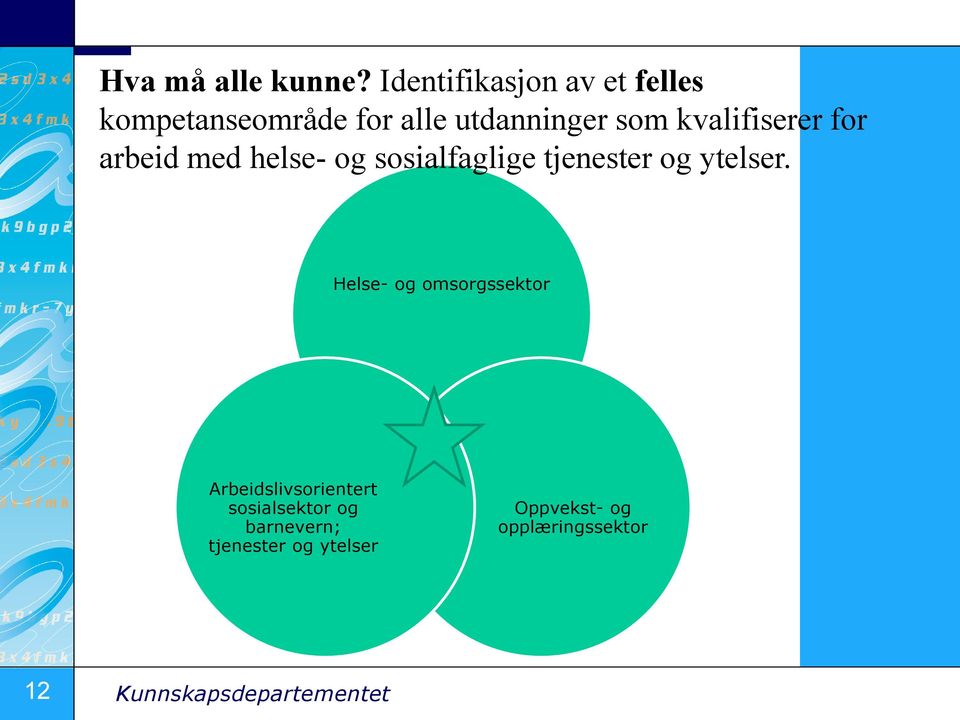 kvalifiserer for arbeid med helse- og sosialfaglige tjenester og ytelser.