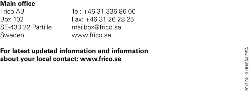 se Sweden www.frico.