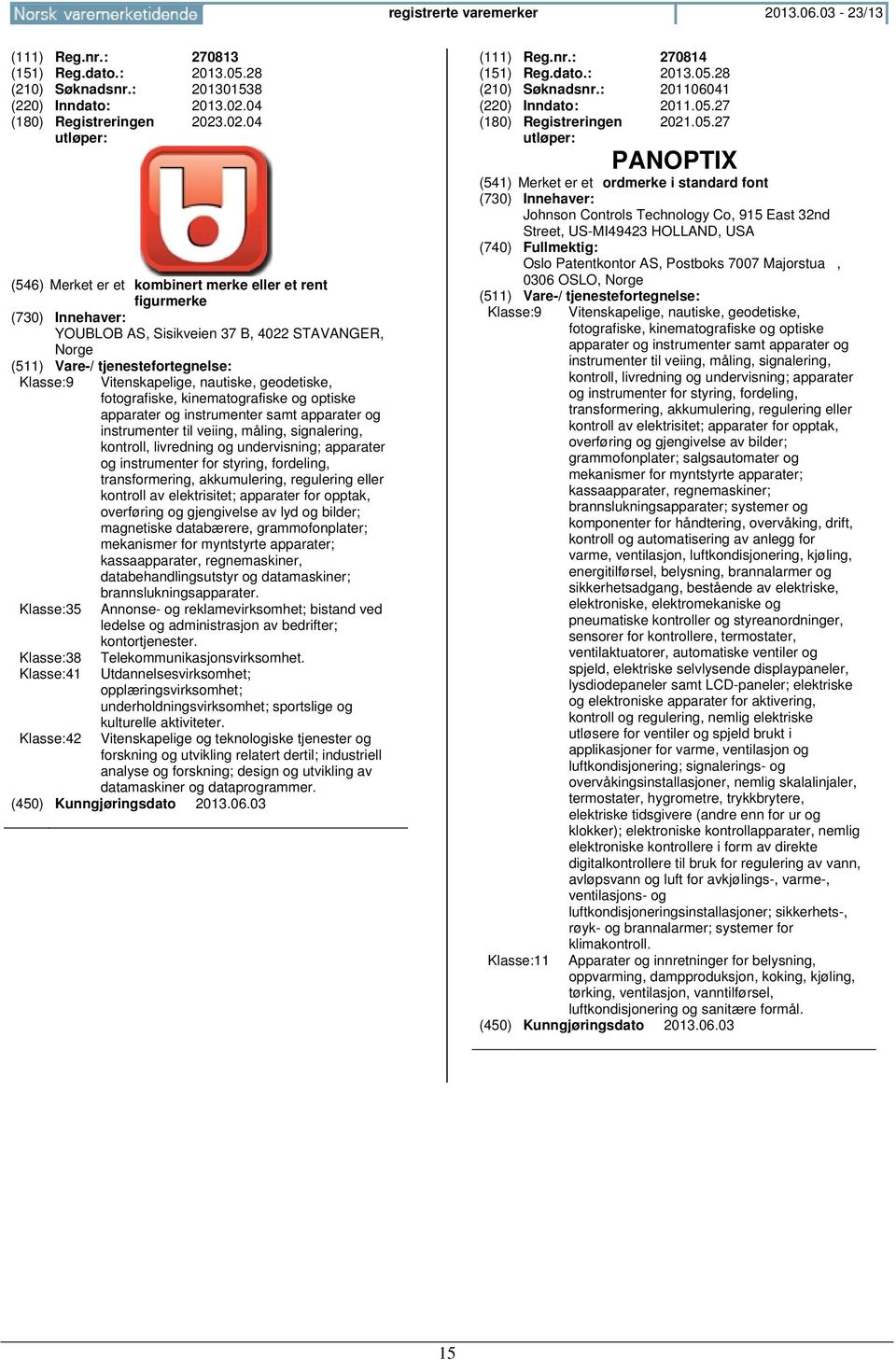 .02.04 YOUBLOB AS, Sisikveien 37 B, 4022 STAVANGER, Klasse:9 Vitenskapelige, nautiske, geodetiske, fotografiske, kinematografiske og optiske apparater og instrumenter samt apparater og instrumenter