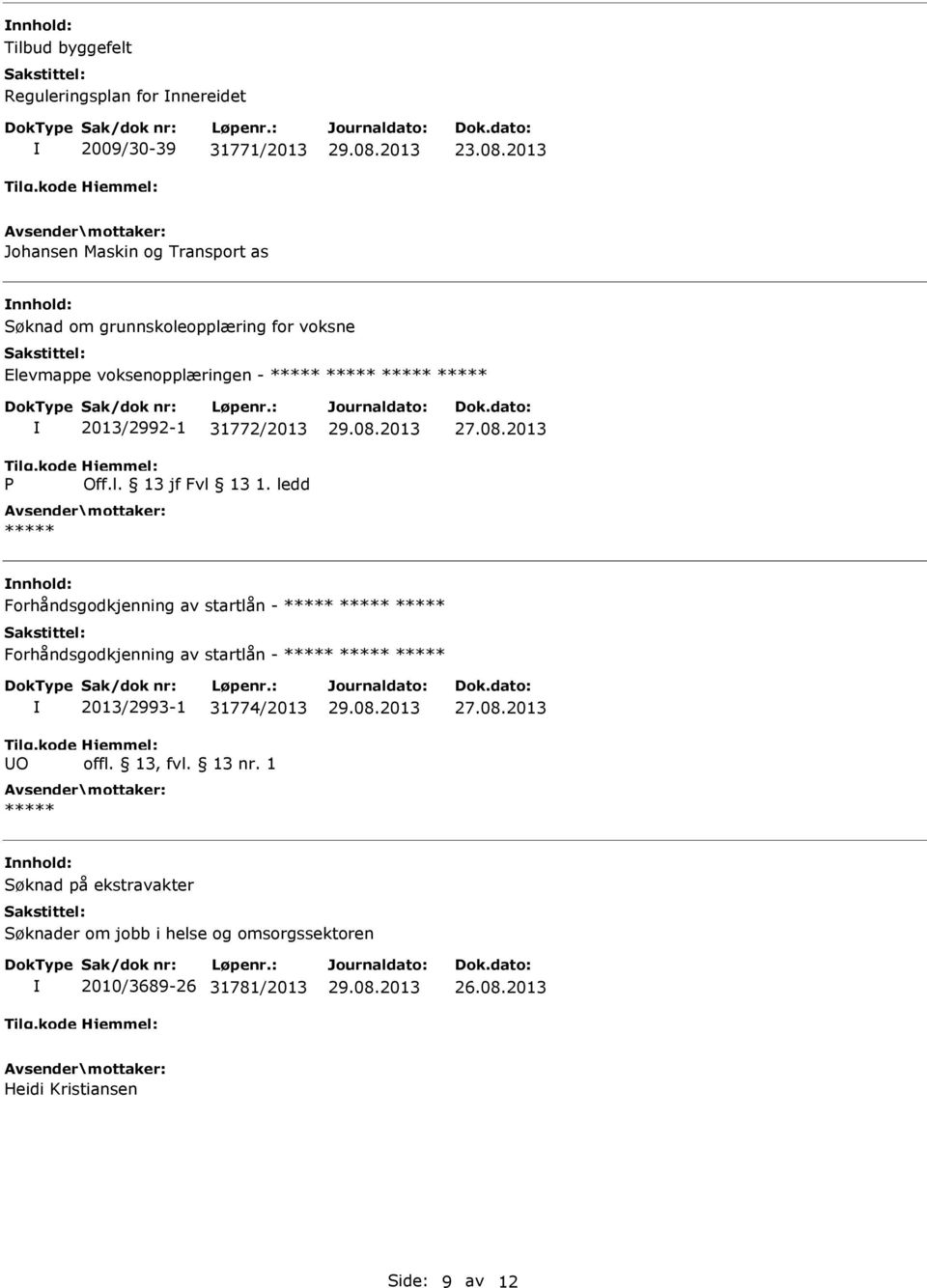 2013/2992-1 31772/2013 Forhåndsgodkjenning av startlån - Forhåndsgodkjenning av startlån - O 2013/2993-1