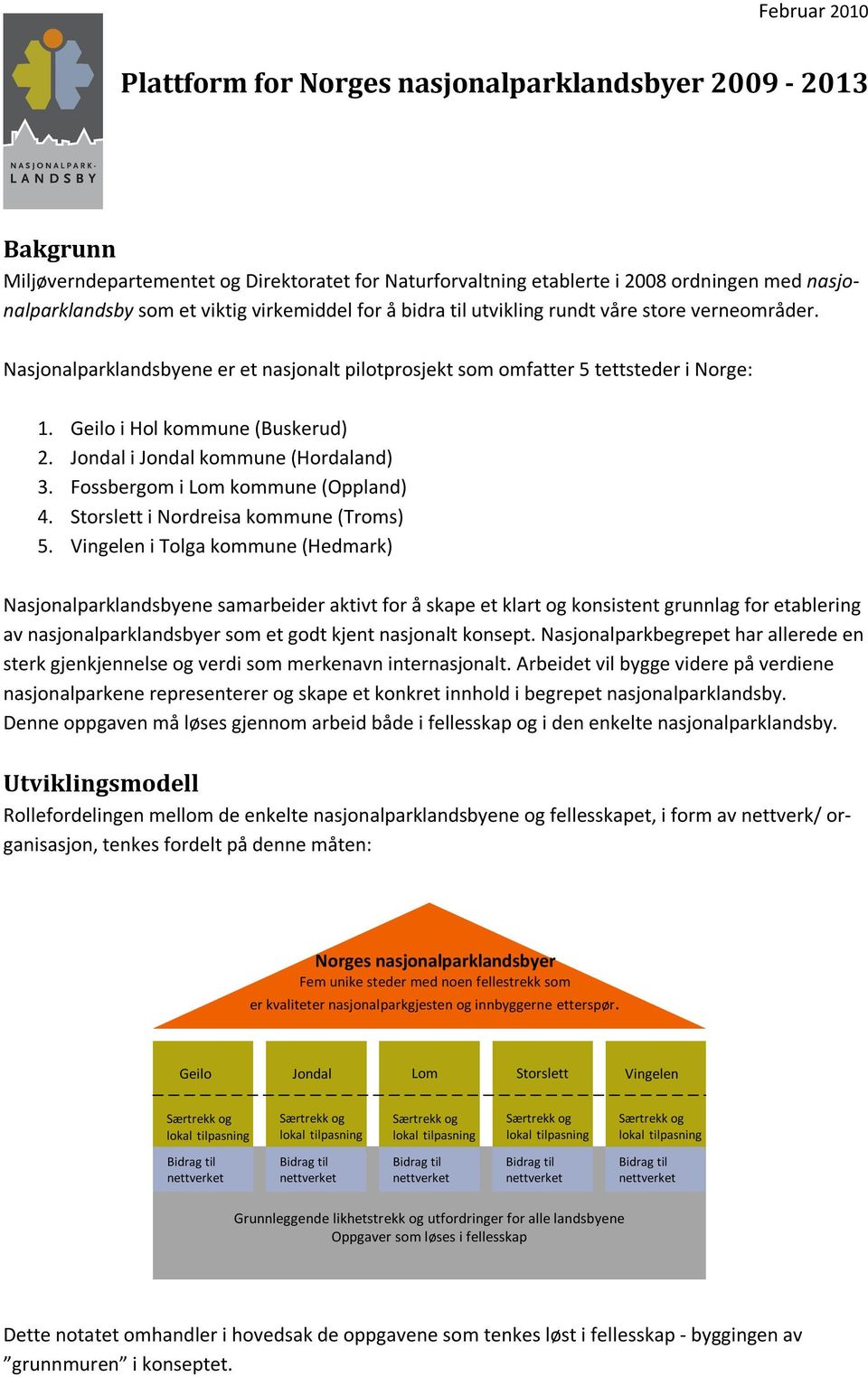 Jondal i Jondal kommune (Hordaland) 3. Fossbergom i Lom kommune (Oppland) 4. Storslett i Nordreisa kommune (Troms) 5.