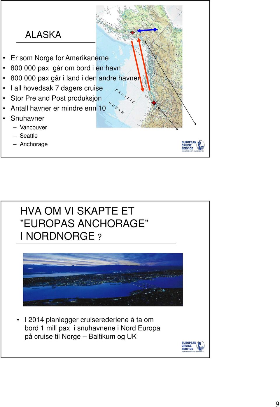 Snuhavner Vancouver Seattle Anchorage HVA OM VI SKAPTE ET EUROPAS ANCHORAGE I NORDNORGE?