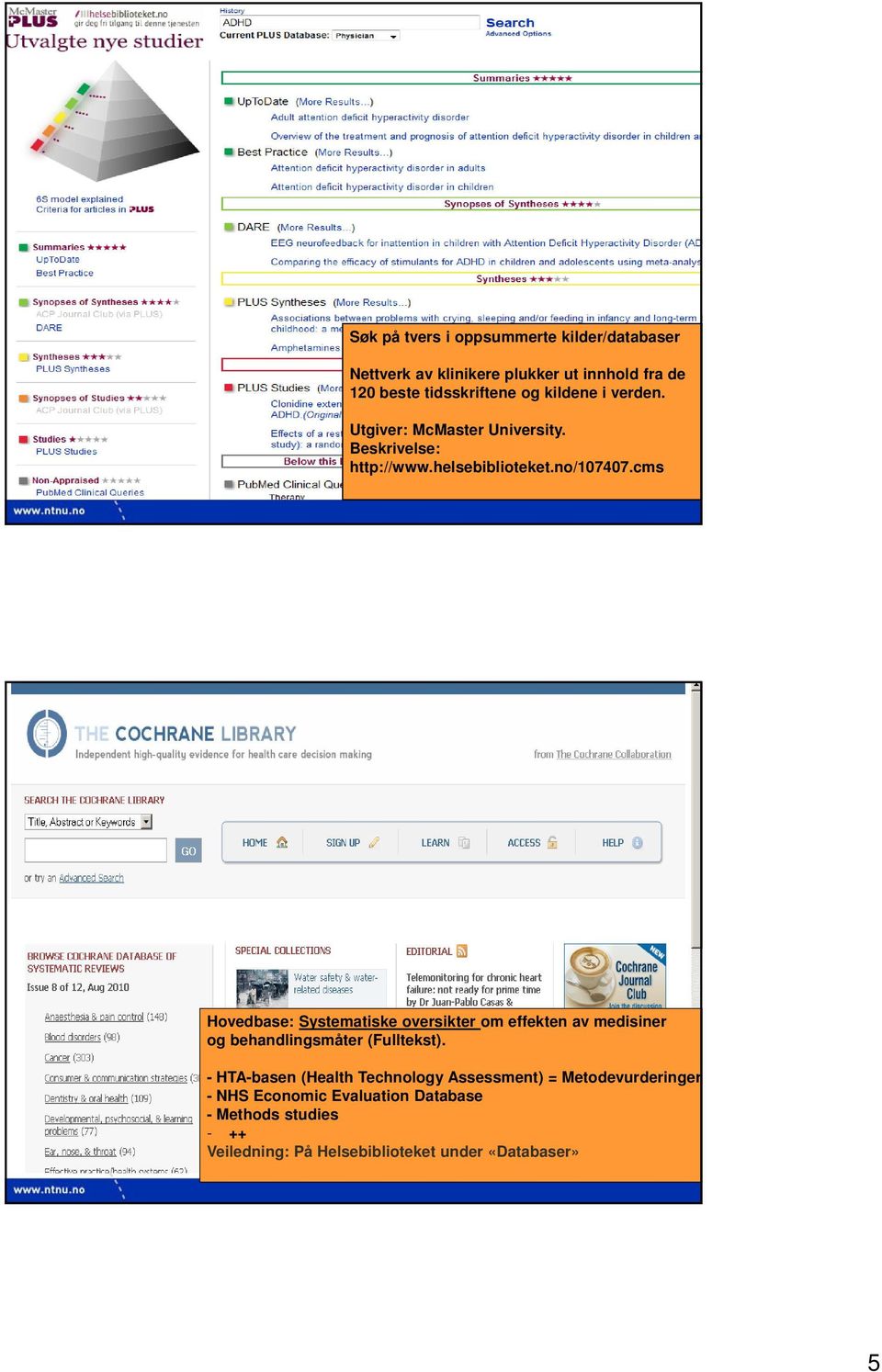 cms 0 Hovedbase: Systematiske oversikter om effekten av medisiner og behandlingsmåter (Fulltekst).