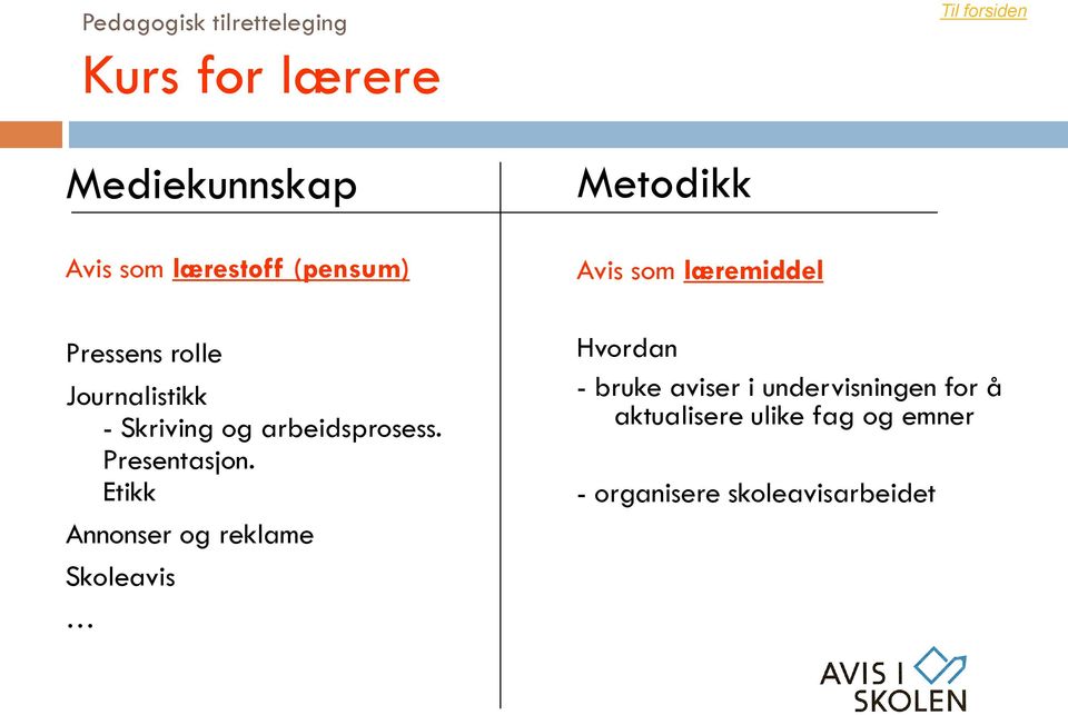 arbeidsprosess. Presentasjon.