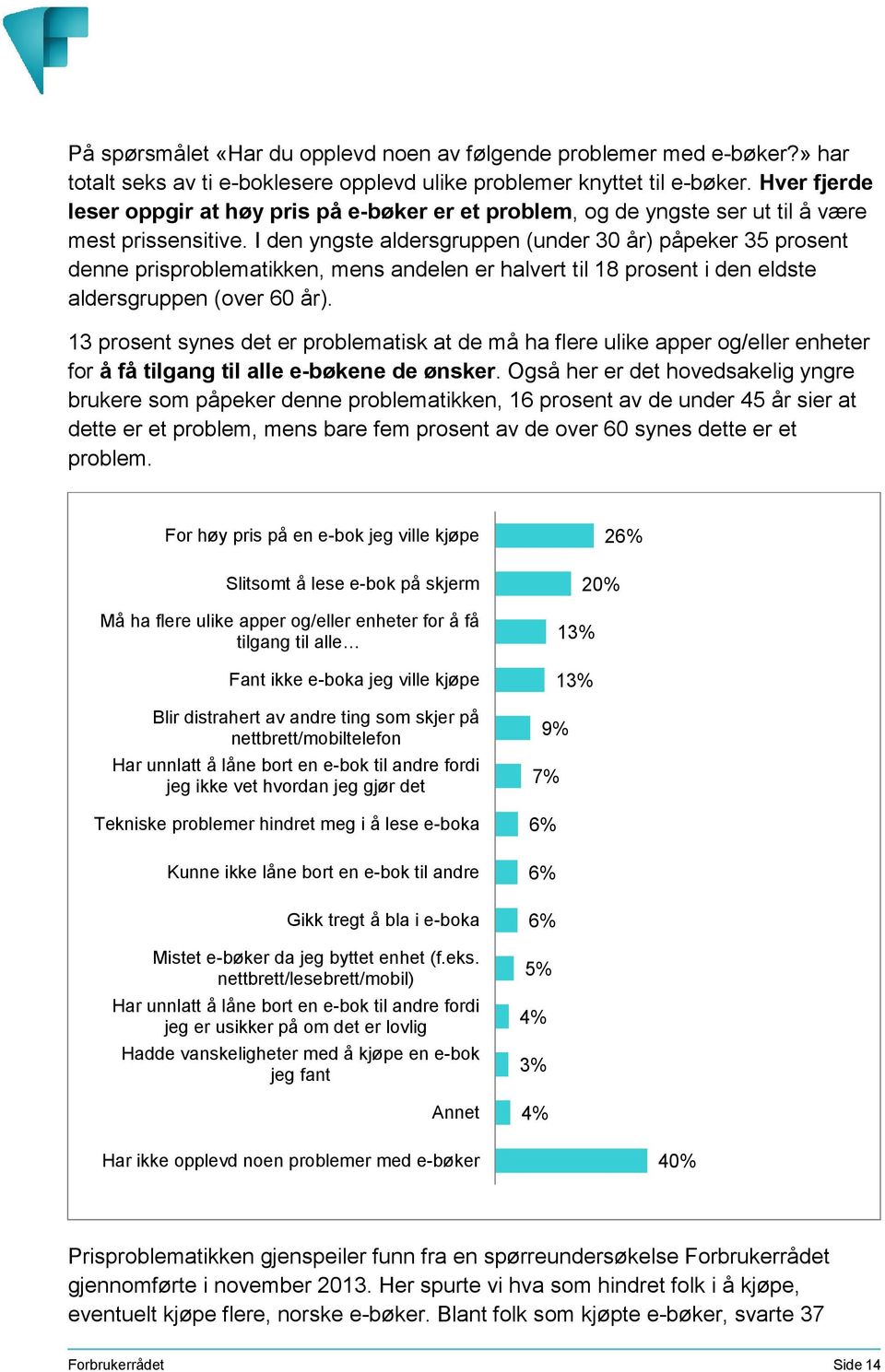 I den yngste aldersgruppen (under 30 år) påpeker 35 prosent denne prisproblematikken, mens andelen er halvert til 18 prosent i den eldste aldersgruppen (over 60 år).