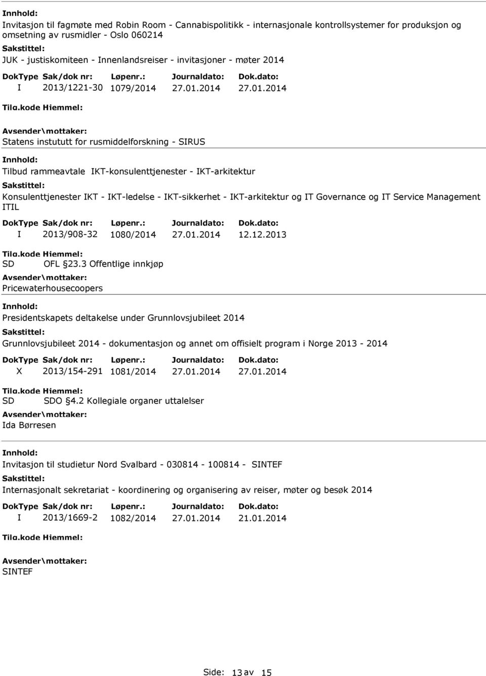 KT-arkitektur og T Governance og T Service Management TL 2013/908-32 1080/2014 Pricewaterhousecoopers 12.