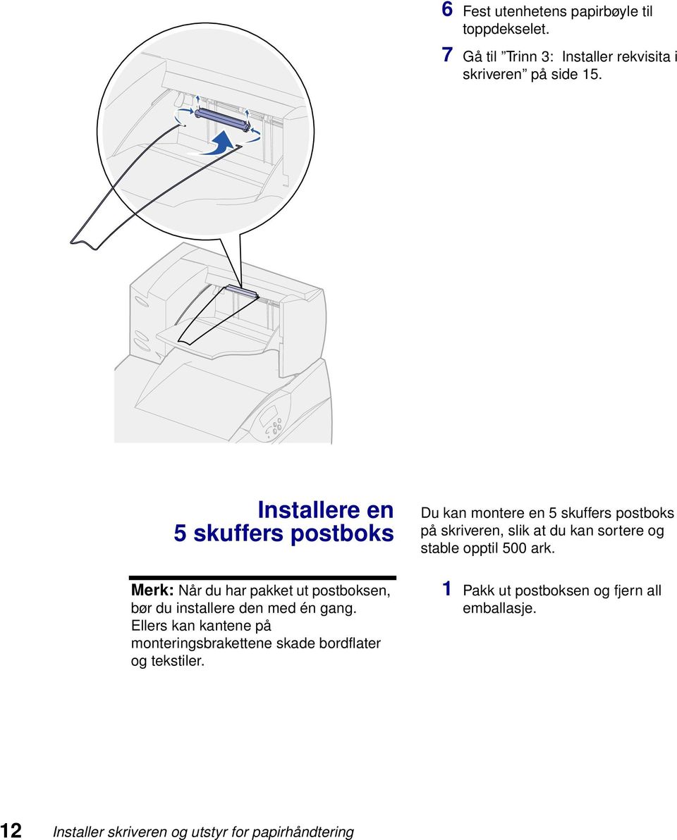 Ellers kan kantene på monteringsbrakettene skade bordflater og tekstiler.