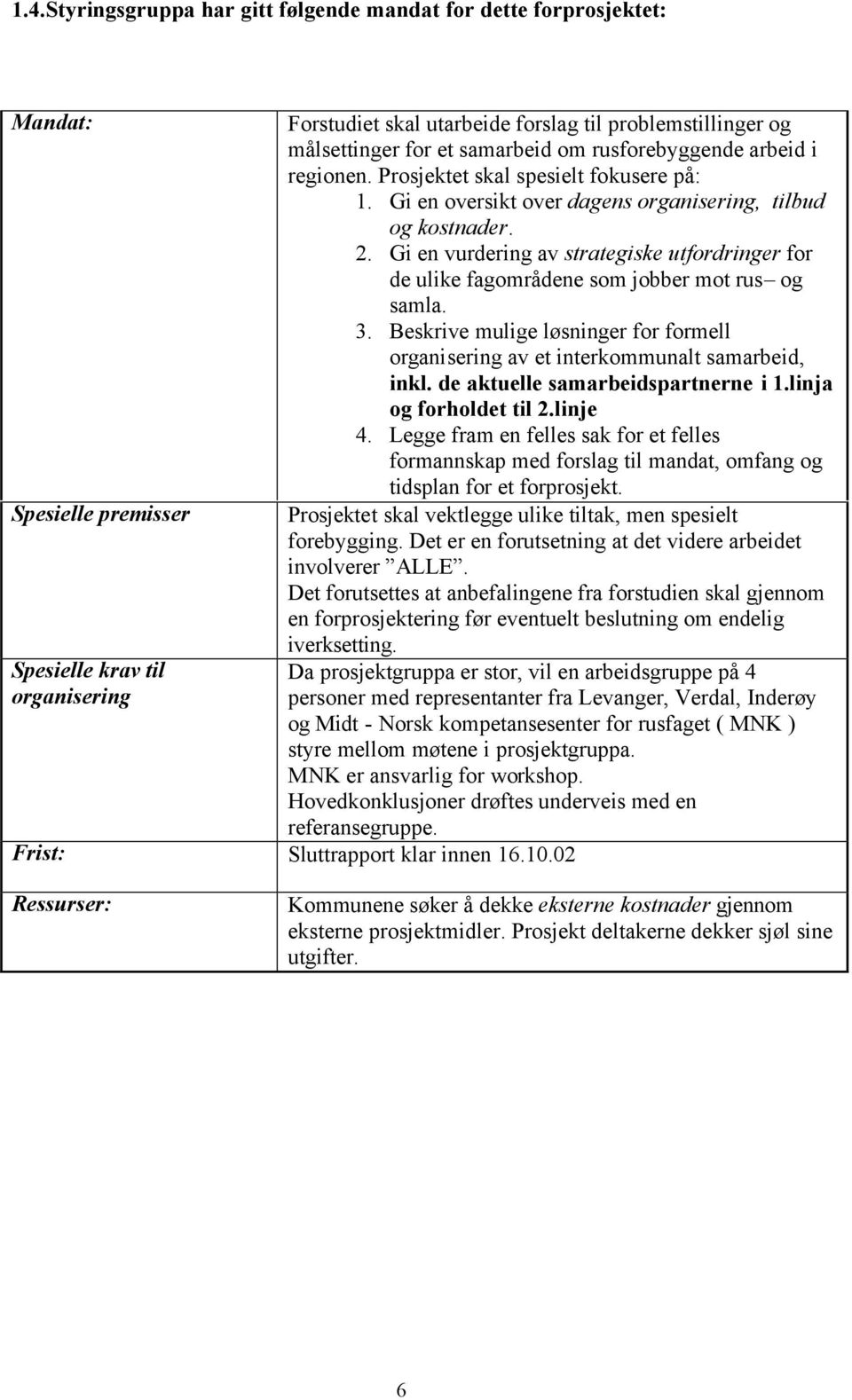 Gi en vurdering av strategiske utfordringer for de ulike fagområdene som jobber mot rus og samla. 3. Beskrive mulige løsninger for formell organisering av et interkommunalt samarbeid, inkl.