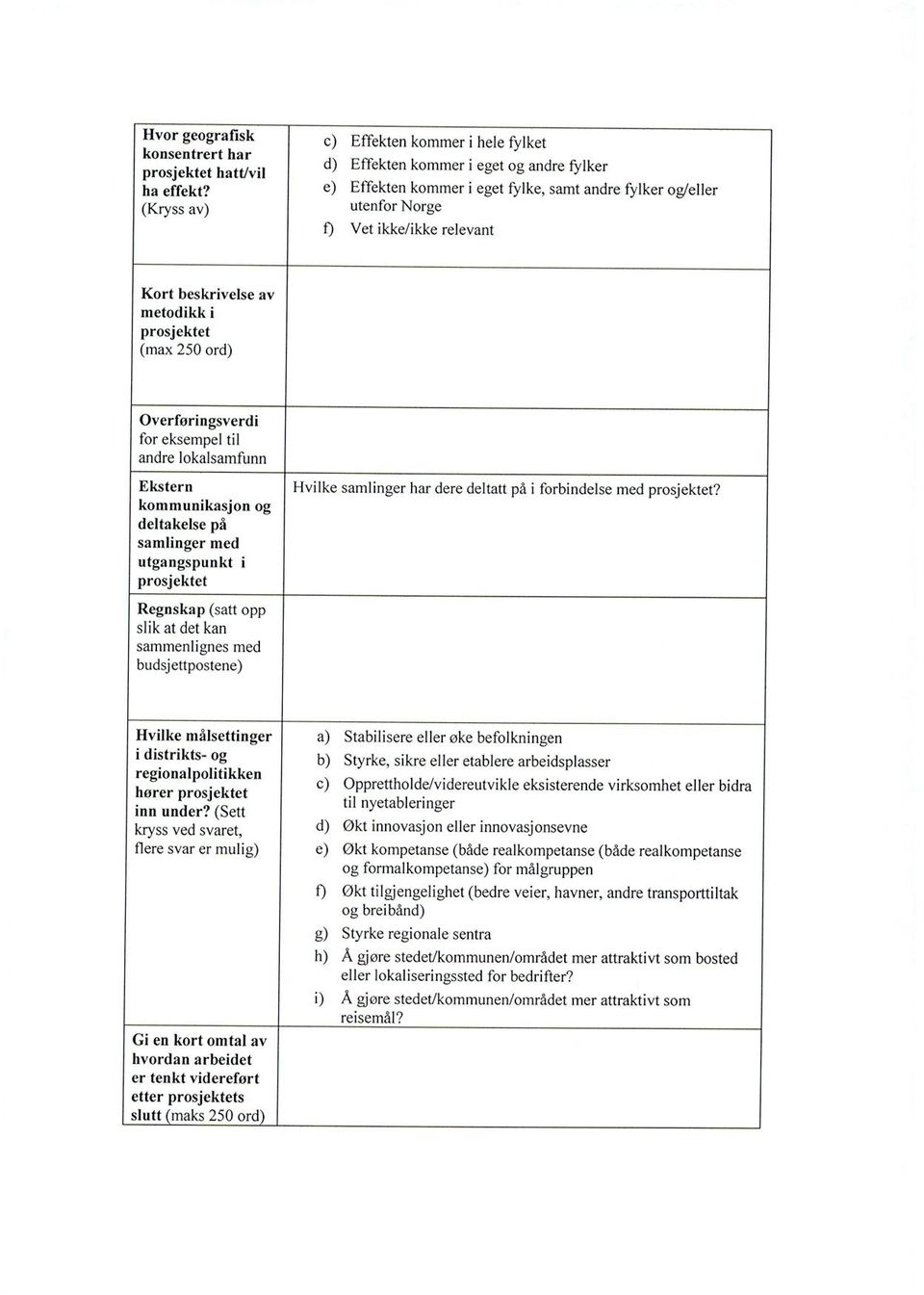 beskrive/se av metodikk i prosjektet (max 250 ord) Overferingsverdi for eksempel til andre lokalsamfunn Ekstern kommunikasjon og deltakelse på samlinger med utga ngspun kt i prosjektet I Ivilke