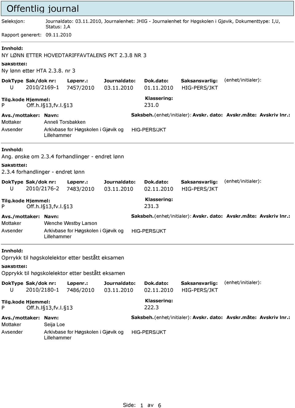 ønske om 2.3.4 forhandlinger - endret lønn 2.3.4 forhandlinger - endret lønn 2010/2176-2 7483/2010 231.