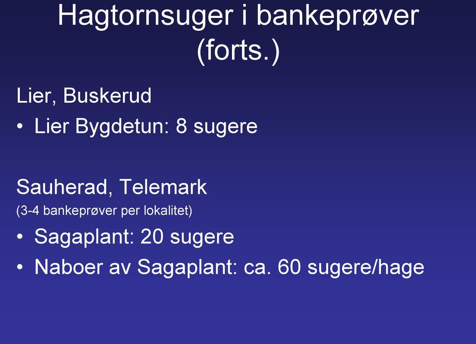 Sauherad, Telemark (3-4 bankeprøver per