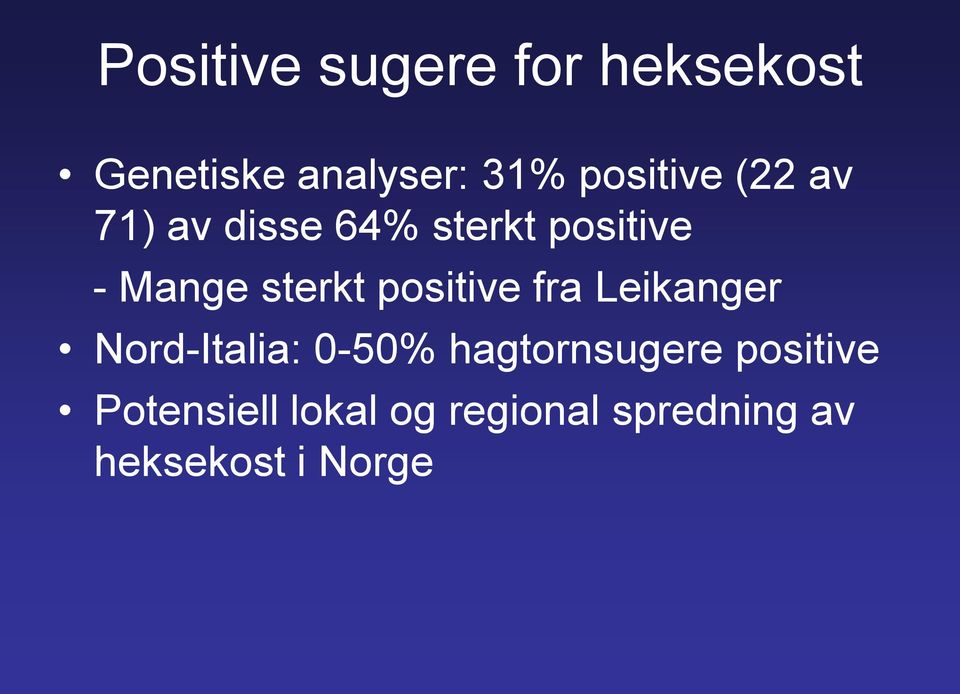 sterkt positive fra Leikanger Nord-Italia: 0-50%