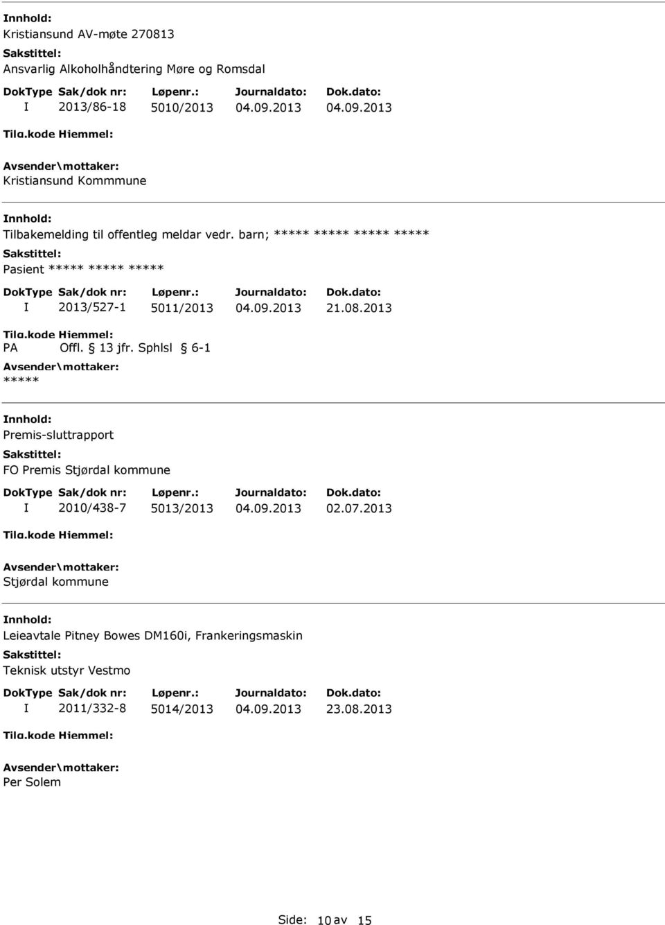 Sphlsl 6-1 21.08.2013 remis-sluttrapport FO remis Stjørdal kommune 2010/438-7 5013/2013 02.07.