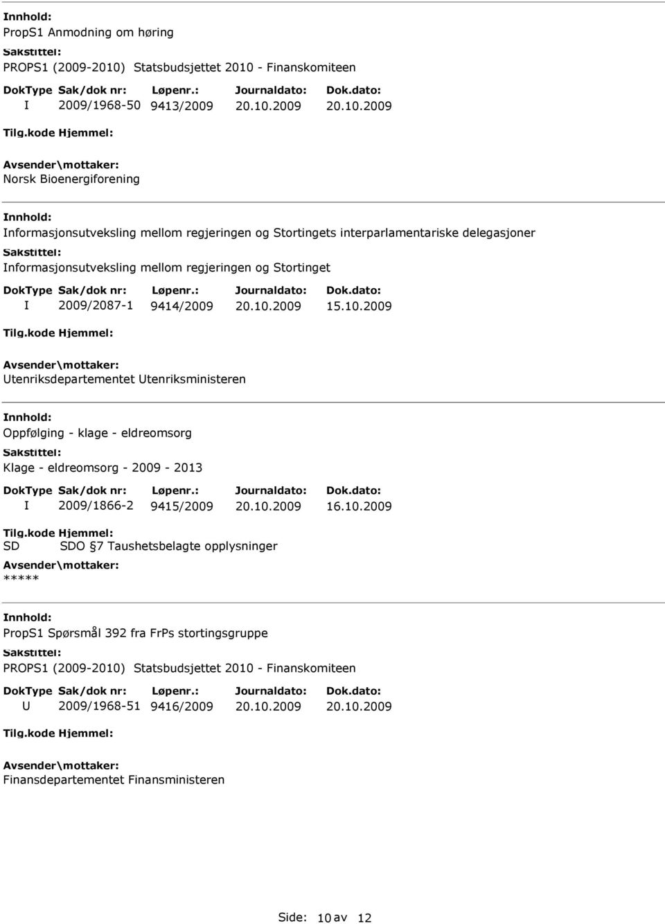 2009 tenriksdepartementet tenriksministeren Oppfølging - klage - eldreomsorg Klage - eldreomsorg - 2009-2013 2009/1866-2 9415/2009 16.