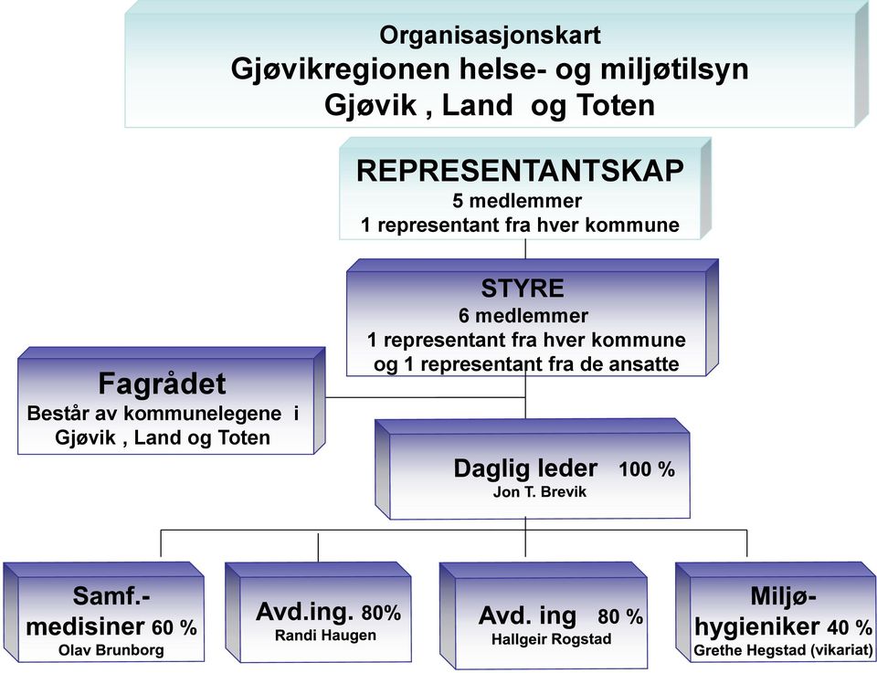 Fagrådet Består av kommunelegene i Gjøvik, Land og Toten STYRE 6