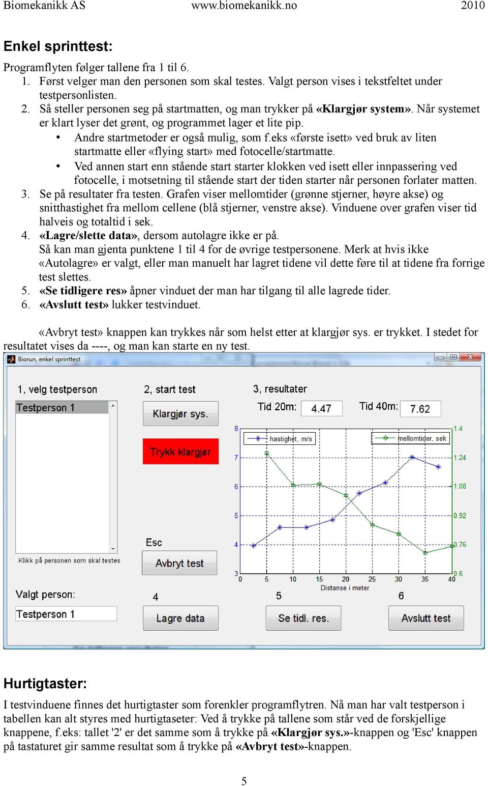 eks «første isett» ved bruk av liten startmatte eller «flying start» med fotocelle/startmatte.