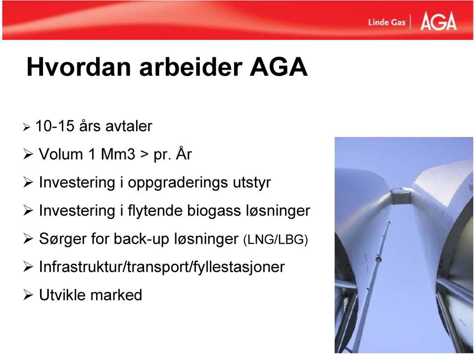 flytende biogass løsninger Sørger for back-up løsninger