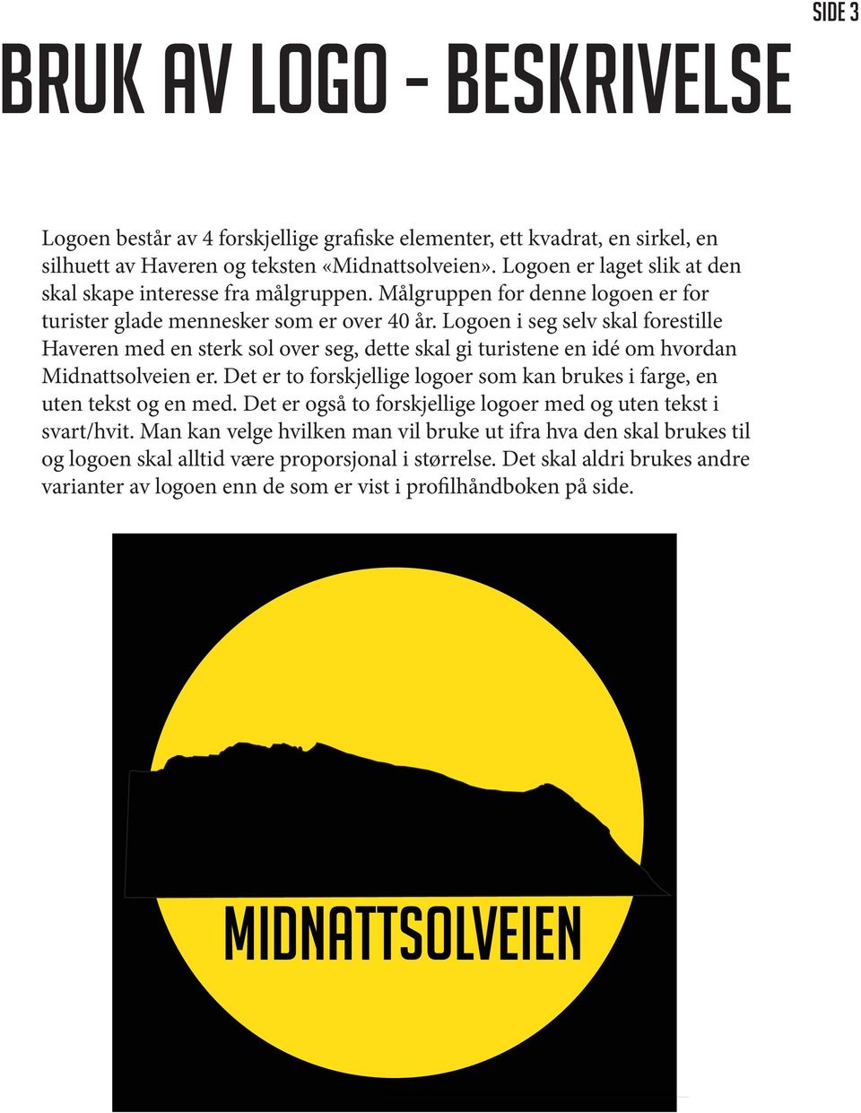 Logoen i seg selv skal forestille Haveren med en sterk sol over seg, dette skal gi turistene en idé om hvordan er.