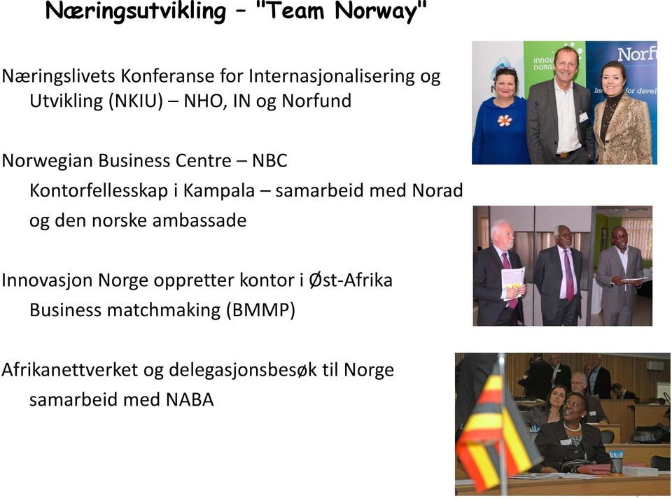 Kampala samarbeid med Norad og den norske ambassade Innovasjon Norge oppretter kontor i