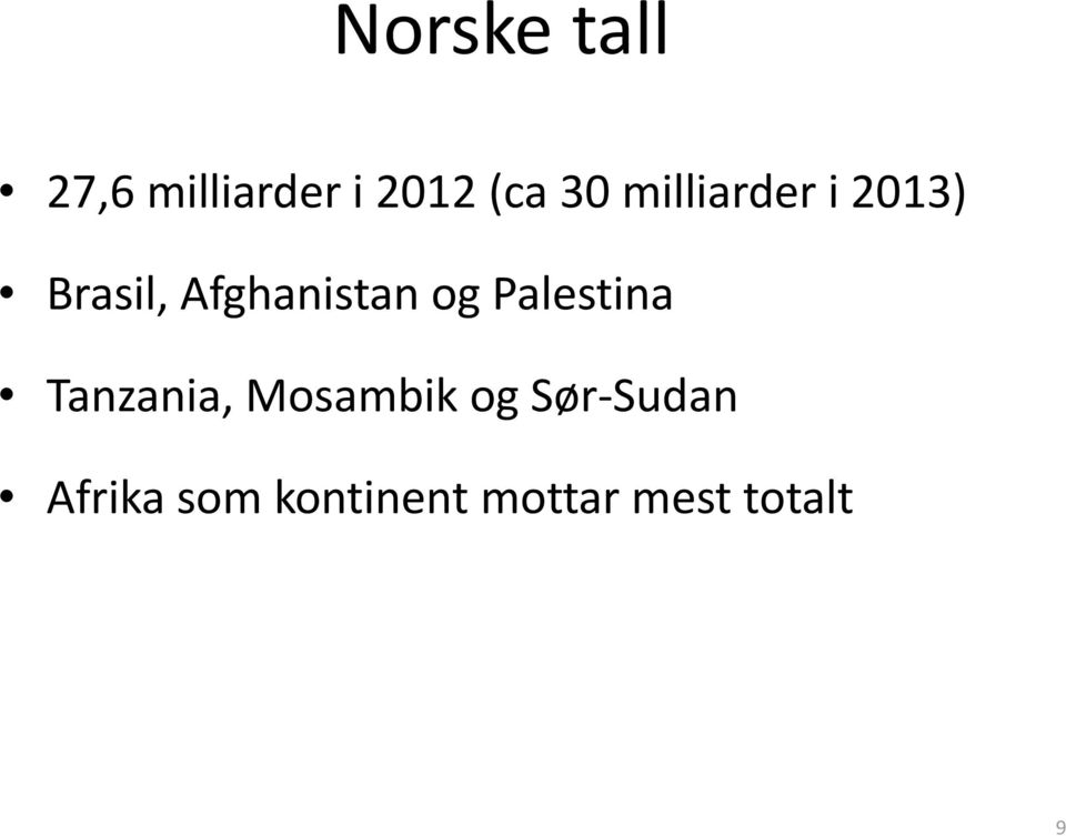 Palestina Tanzania, Mosambik og Sør Sudan