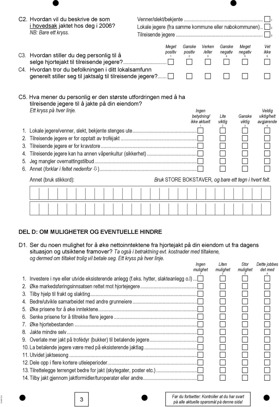 Hvordan tror du befolkningen i ditt lokalsamfunn generelt stiller seg til jaktsalg til tilreisende jegere?... C5.