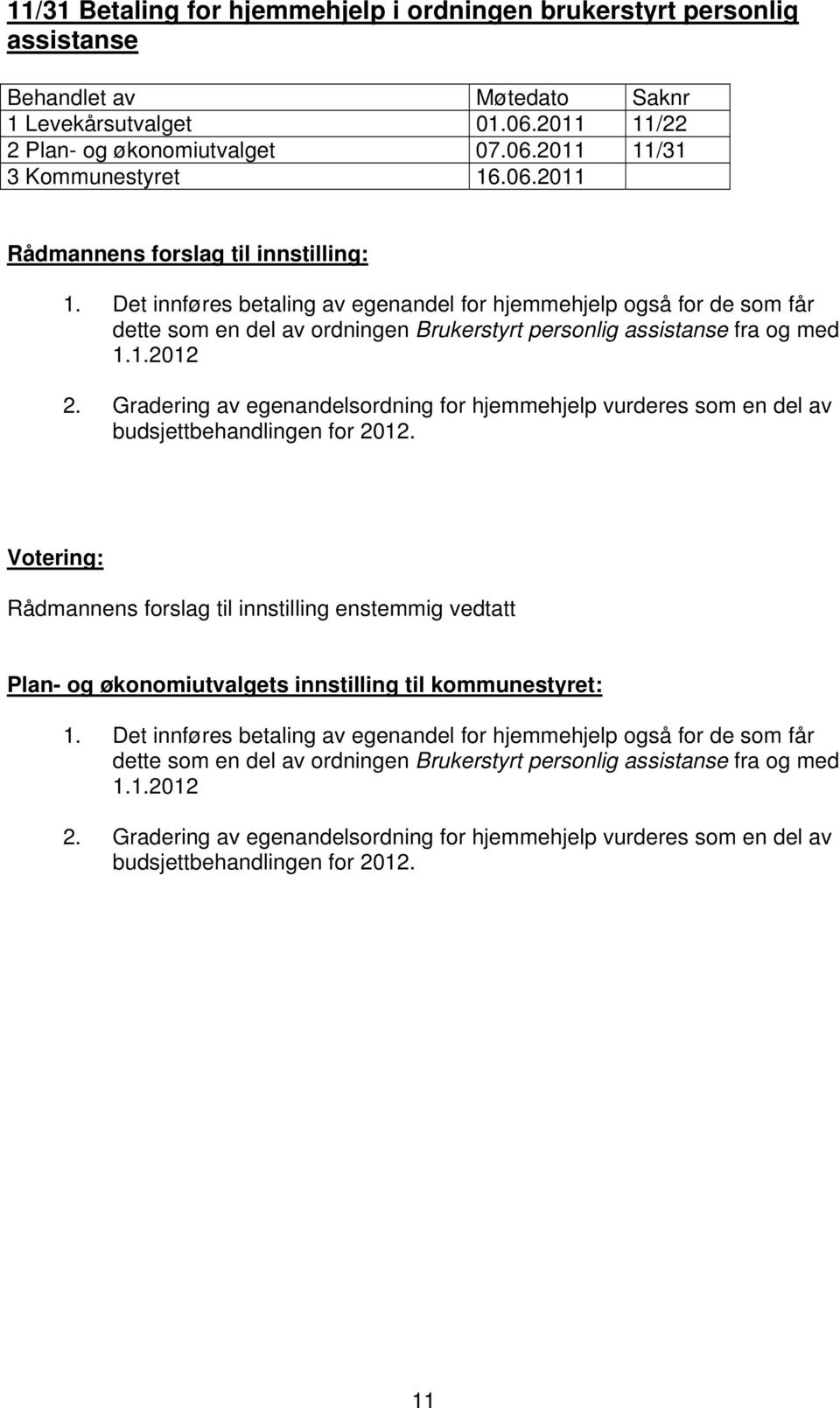 Det innføres betaling av egenandel for hjemmehjelp også for de som får dette som en del av ordningen Brukerstyrt personlig assistanse fra og med 1.