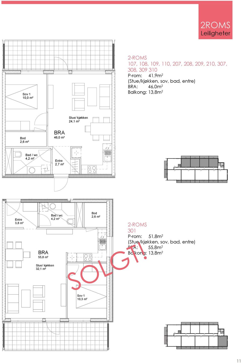 BRA: 46,0m 2 Balkong: 13,8m 2 SOLGT!