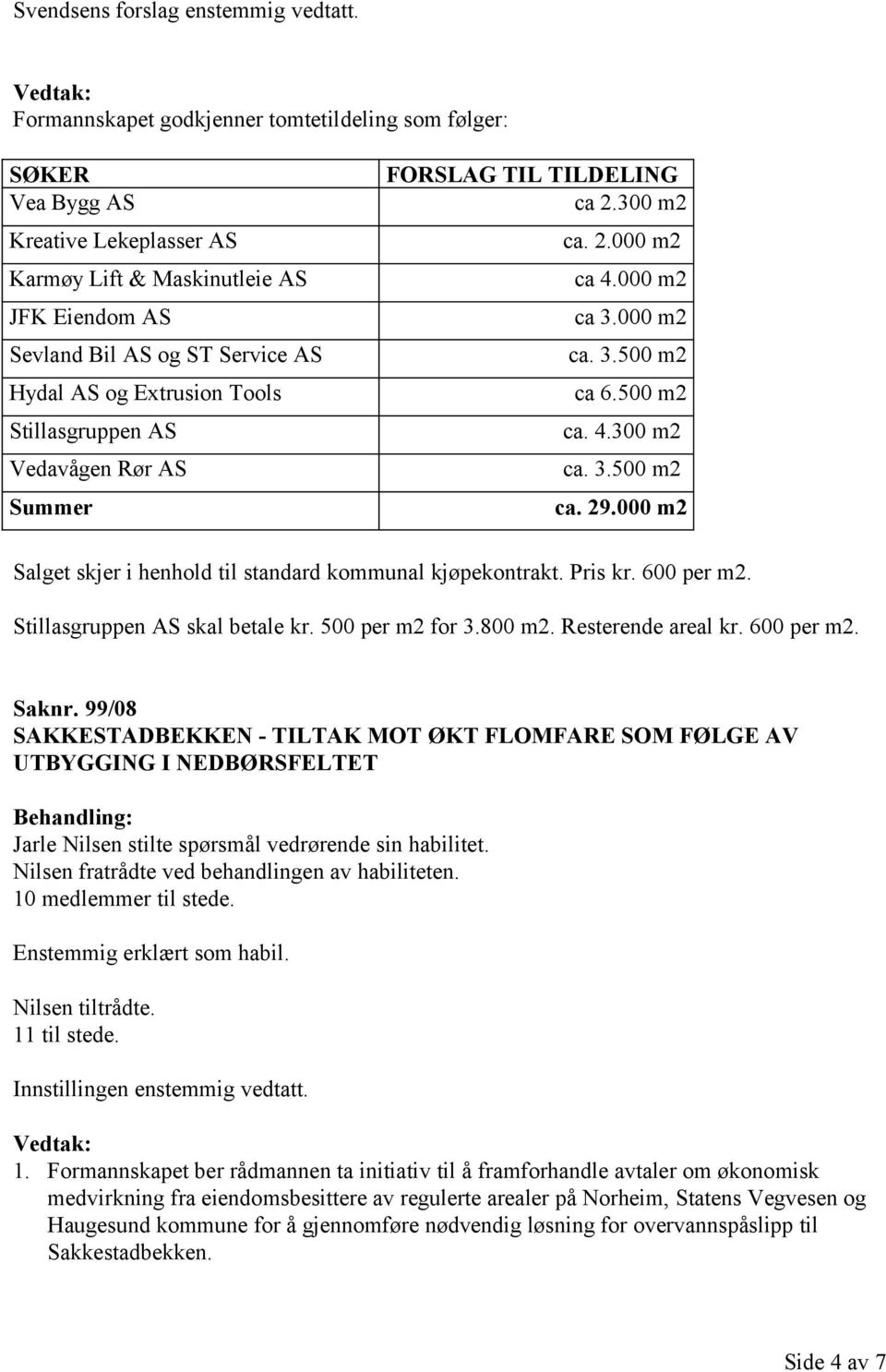 Stillasgruppen AS Vedavågen Rør AS Summer FORSLAG TIL TILDELING ca 2.300 m2 ca. 2.000 m2 ca 4.000 m2 ca 3.000 m2 ca 6.500 m2 ca. 4.300 m2 ca. 29.