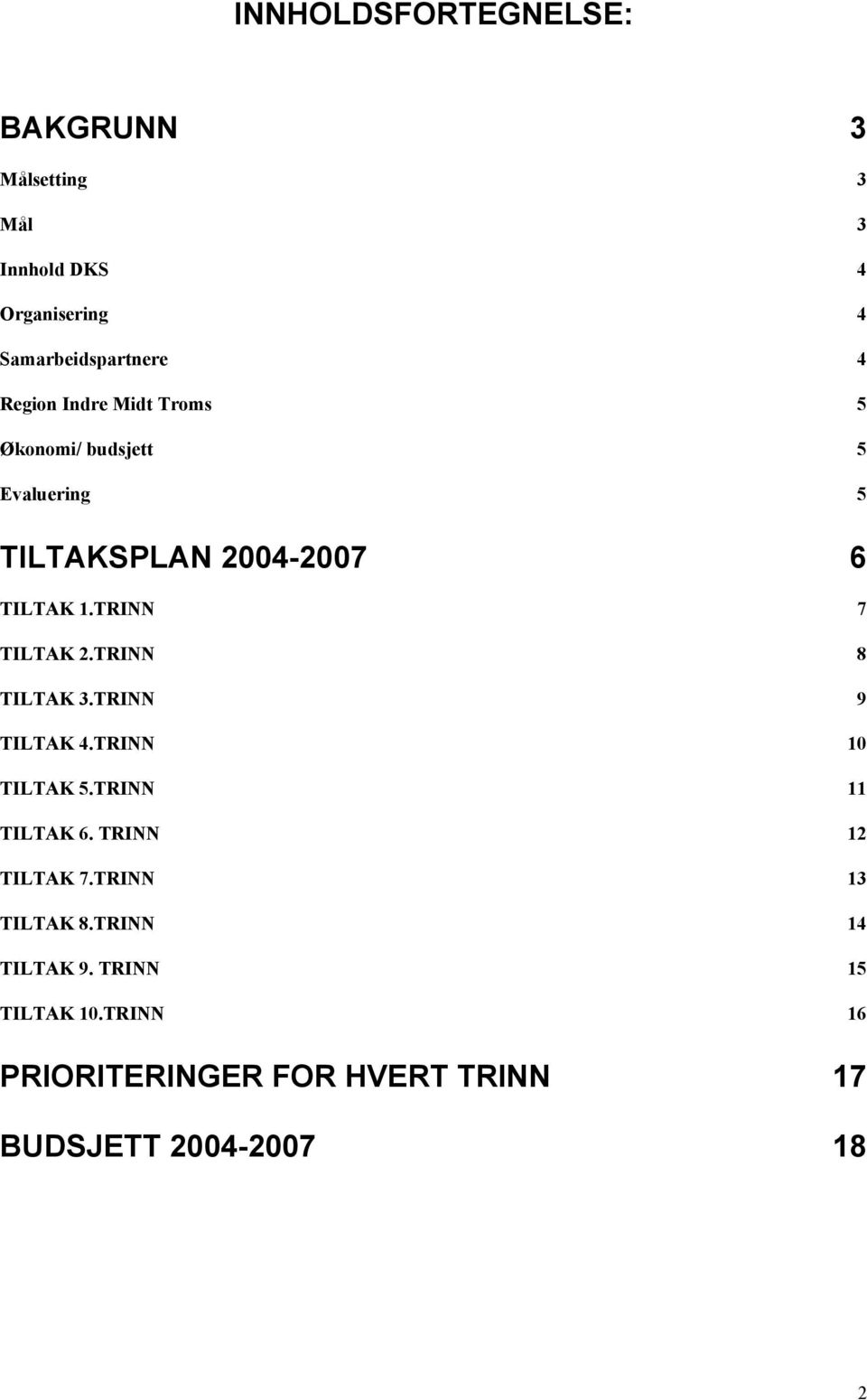 TRINN 8 TILTAK 3.TRINN 9 TILTAK 4.TRINN 10 TILTAK 5.TRINN 11 TILTAK 6. TRINN 12 TILTAK 7.