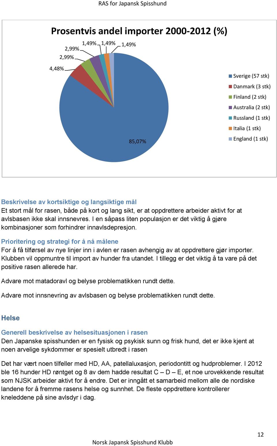 I en såpass liten populasjon er det viktig å gjøre kombinasjoner som forhindrer innavlsdepresjon.