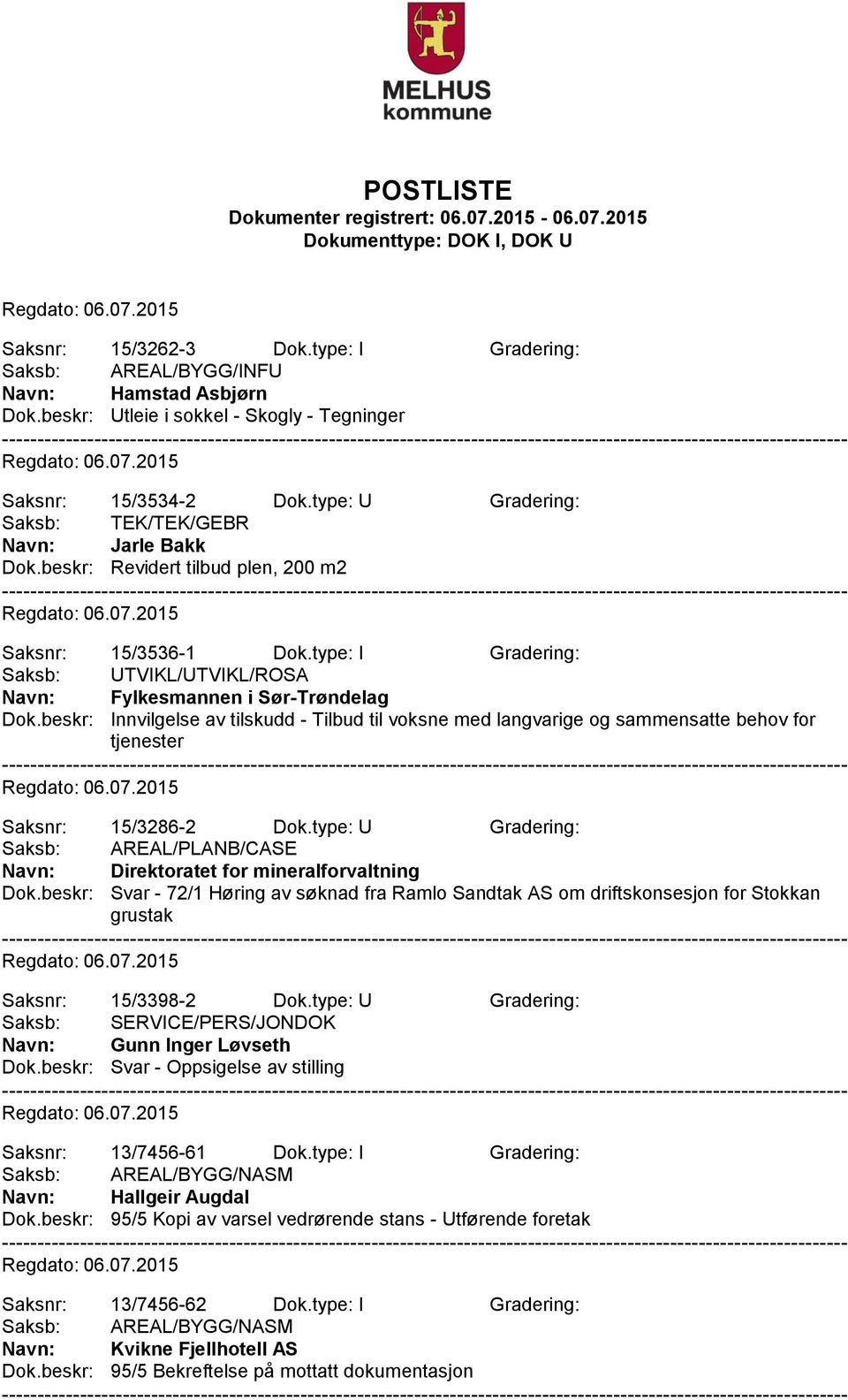 beskr: Innvilgelse av tilskudd - Tilbud til voksne med langvarige og sammensatte behov for tjenester Saksnr: 15/3286-2 Dok.