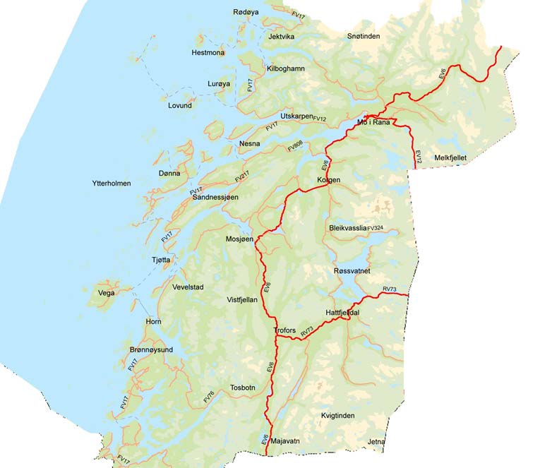 Vegpakke Helgeland E6 Nord, Korgen - Bolna E6 Sør,