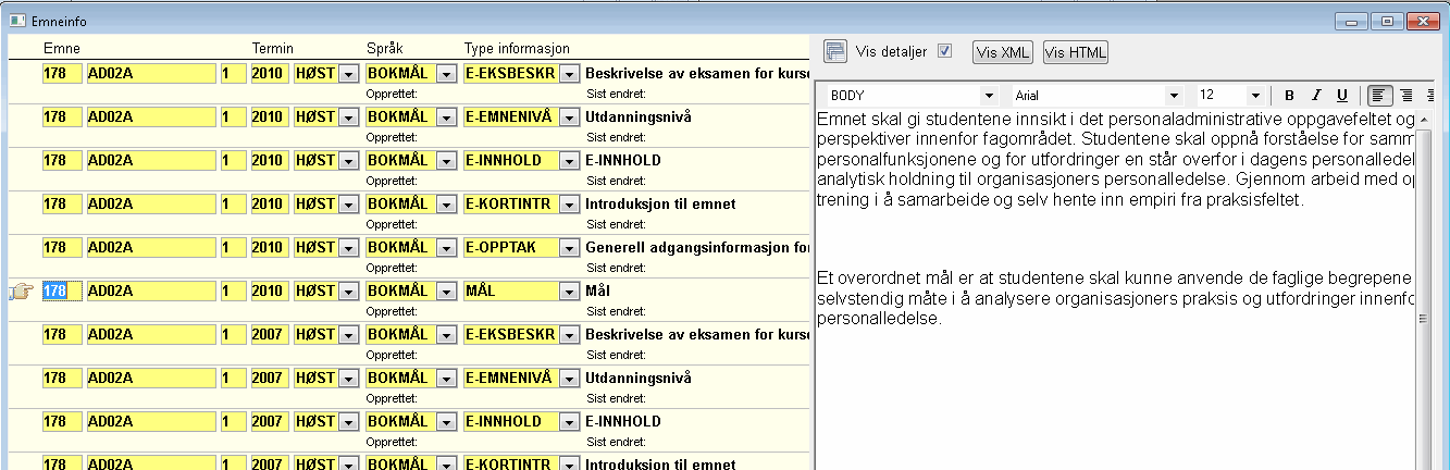 Studieelementer Emneinfo : Eget bilde