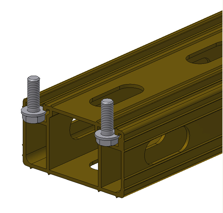 Sida /Page 3 Denne veiledning viser montasje på aluminiumtravers. (Veiledning for ståltravers finnes). Monteringsrekkefølge 1. Monter traversfestet. Monter bolten og 20 mm planskive nede i traversen.