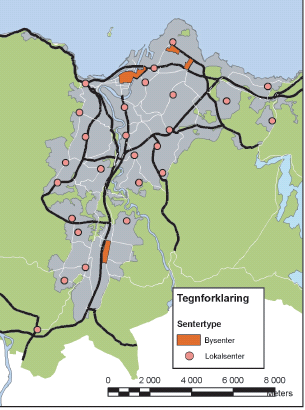 Trondheim har ikke svaret ennå Kommuneplanen: Utvikle en senterstruktur som er hensiktsmessig i forhold til transportbehov, og bydelssentra med allsidig tilbud av tjenester