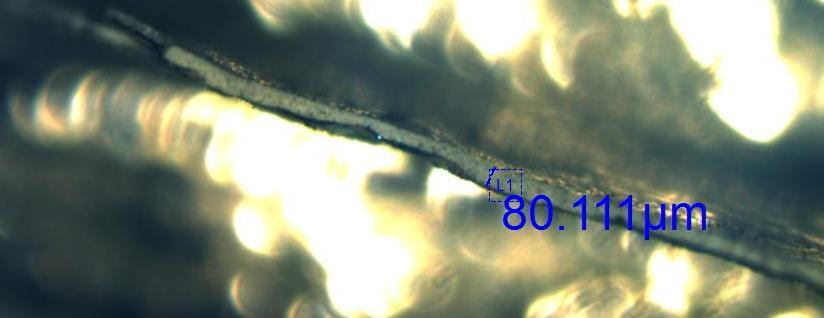 Figur 1. Omfattende korrosjonsskader i område med lav filmtykkelse, målt til omkring 250 µm for både sink og maling. Figur 2.