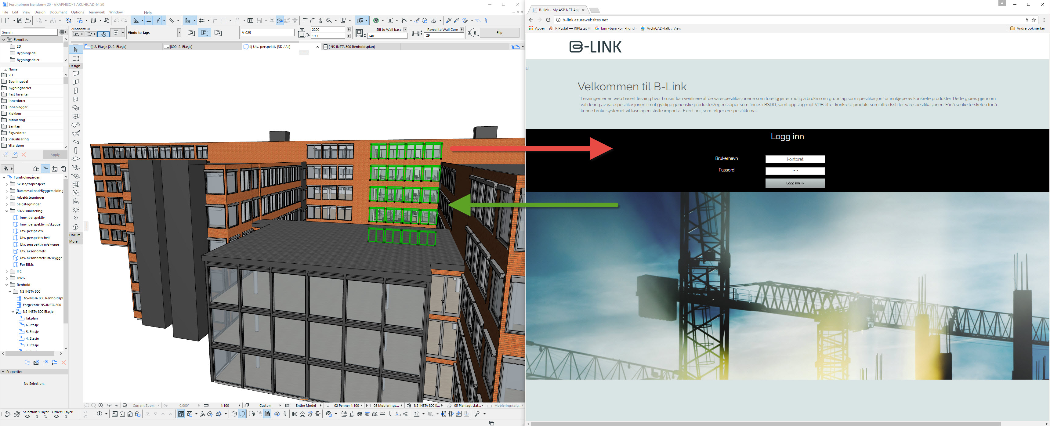 B-Link kobler verdikjeden gjennom «plug in» mot ArchiCAD Avtale