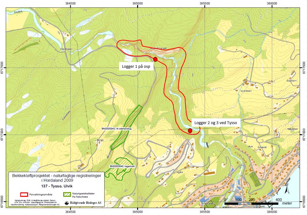 BEKKEKLØFTEN TYSSO Bekkekløften i Tysso ble kartlagt i det nasjonale kartleggingsprogrammet, der de viktigste kløftene i Hordaland ble kartlagt i 2009.