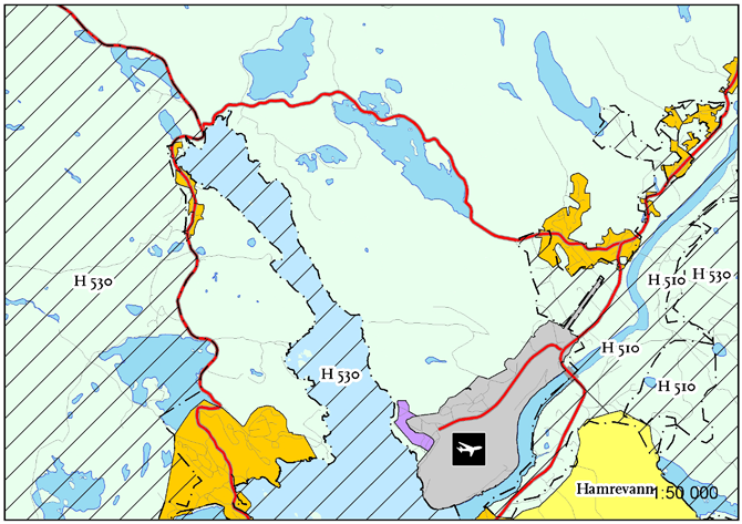 5.4 Planforslag Ålefjær ring Det foreslås ingen nye utbyggingsområder nord for Jærnesheia og Kjevik i denne planperioden.