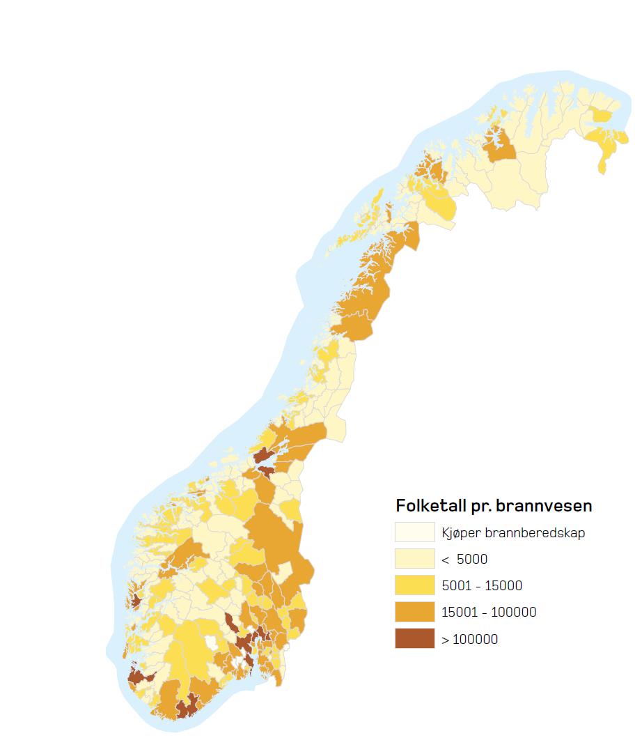 Brann- og redningsvesenet 428 kommuner 269 brann- og redningsvesen 620 brannstasjoner 264 brannsjefer (2/3 på deltid) 18 nødalarmeringssentraler 110 Ca. 100.