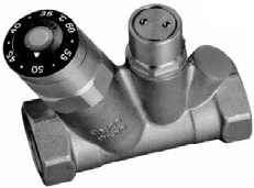 Večfunkcijski termostatski obtočni ventil MTCV, izvedba k VS [m³/h] pri 20 C Priključek Modularni večfunkcijski termostatski obtočni ventil MTCV MTCV PN10, maksimalna temperatura 100 C, z notranjim