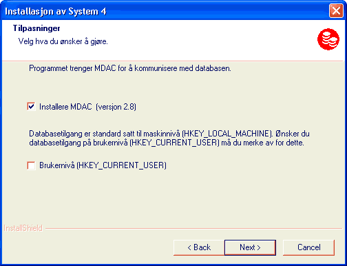 Sette opp arbeidsstasjonene - hvis programmet er installert på server Hvis du har installert programmet på server, må du kjøre oppsett av arbeidstasjonene (wssetup) fra hver arbeidsstasjon som skal