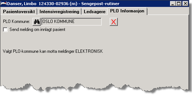 Registrere PLO-kommune HAR: Ved innleggelse og