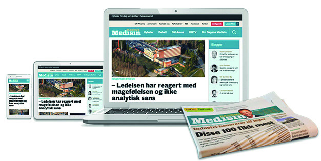 DAGENS MEDISIN informasjon Om oss Dagens Medisin er Norges største uavhengige nyhetskanal mot helsevesenet. Avisen ble etablert i 1998 og har et opplag på 25.800 ex.