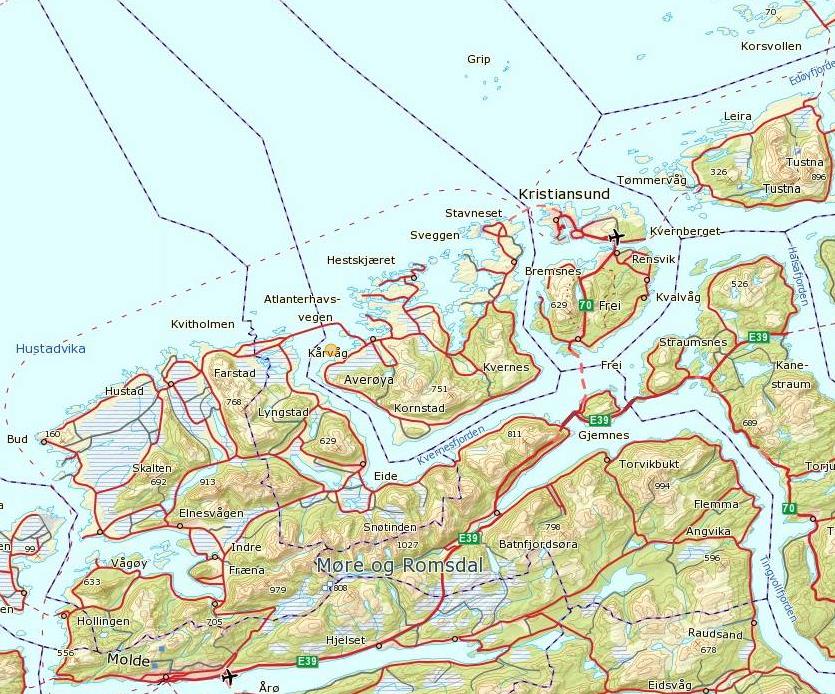 2. Områdebeskrivelse Ønsket lokalitet Tøvika ligger i Averøy kommune, Møre og Romsdal. Tøvika ligger på vestsiden av Averøy i Kornstadfjorden.