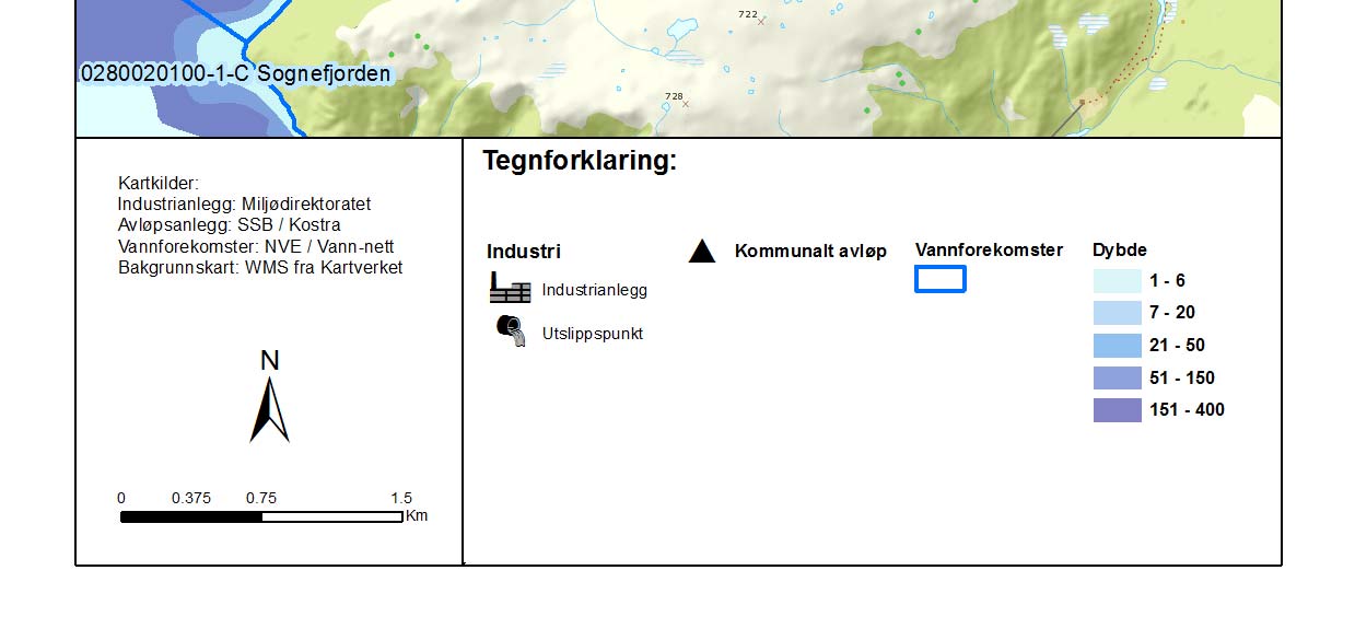 Figur 3. Kart med prøvetakingsstasjoner i Høyangsfjorden.
