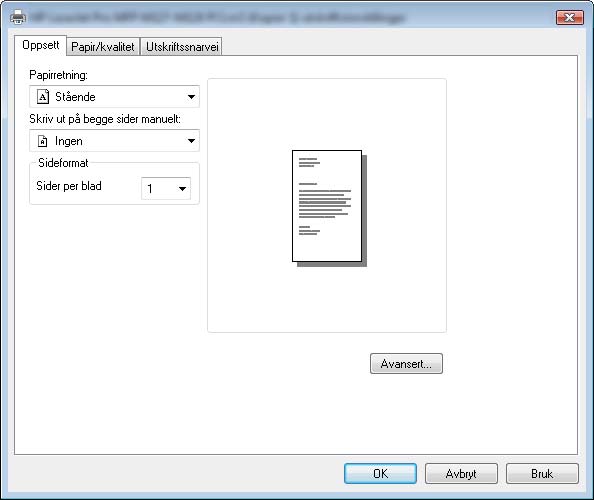 Skrive ut flere sider per ark (Windows) 1. Velg alternativet Skriv ut ved hjelp av programmet. 2.