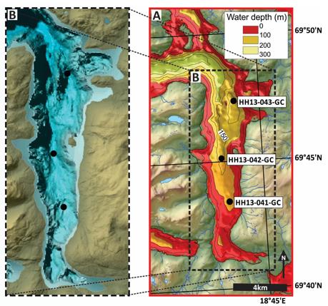 5. Litostratigrafi 5.1 Introduksjon Framgangsmåte og utstyr beskrevet i kapittel 3 ble benyttet for å analysere sedimentkjernene hentet opp fra Kaldfjorden.