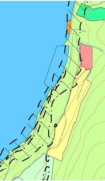 Temakartet for støy i kommuneplanen, som er basert på støykart frå Statens vegvesen 3, viser at delar av planområdet ligg innanfor gul støysone.
